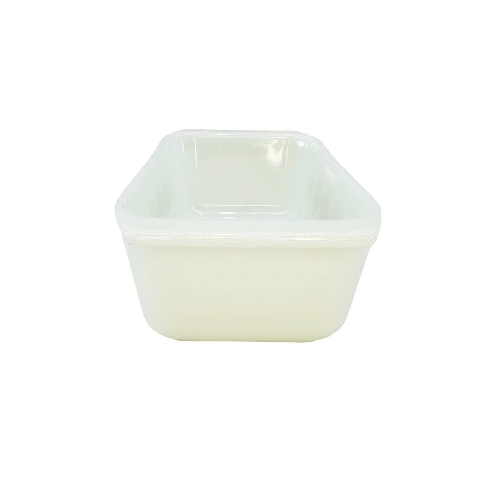 VINTAGE PYREX 913 Loaf Pan • Butterfly gold, white • 8.5